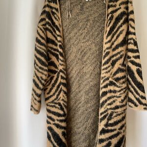 Zebra Print Open Front CardiganNWOT